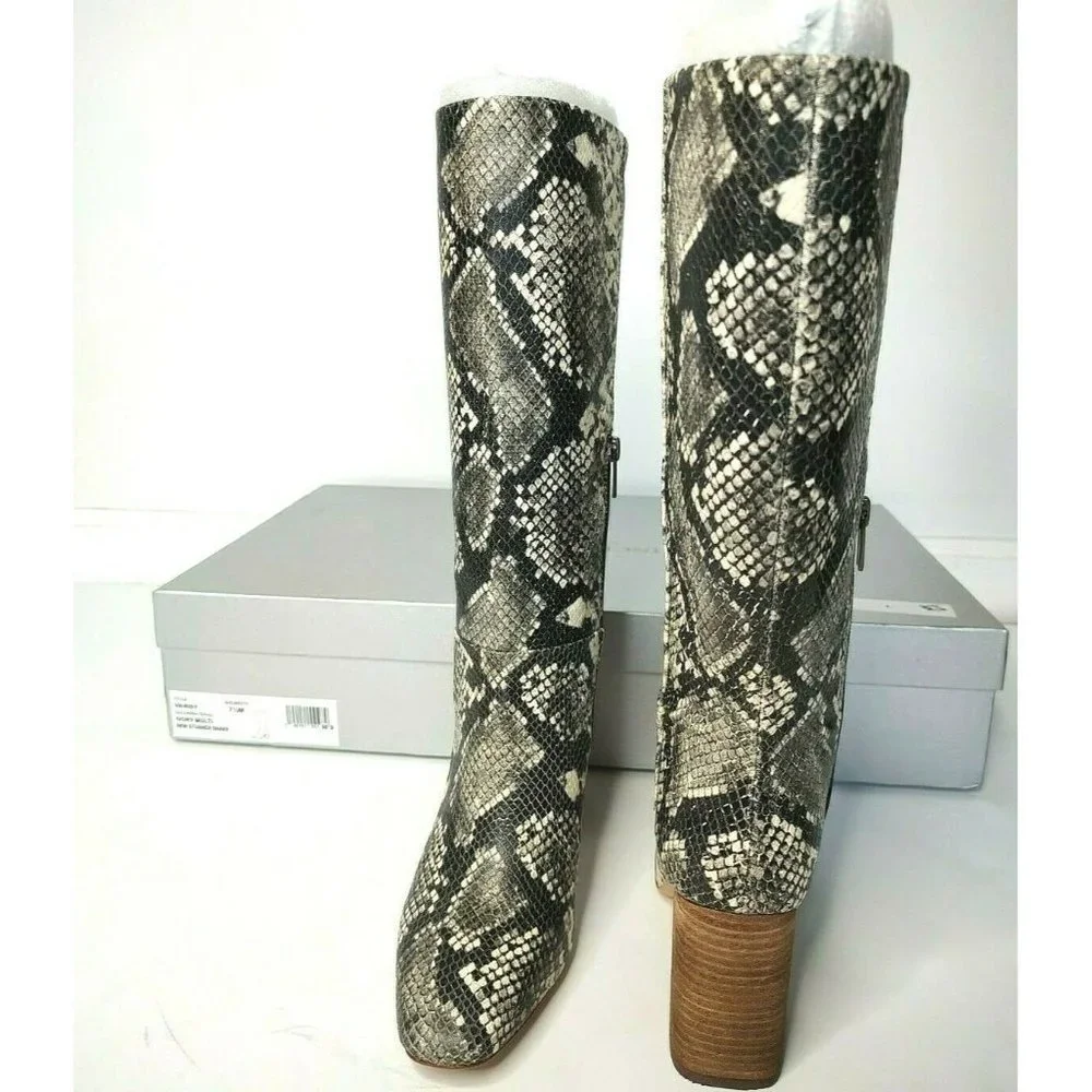 Vince Camuto Knee High Boots Snakeskin Phyton Leather Risy  7.5 - Picture 7 of 12